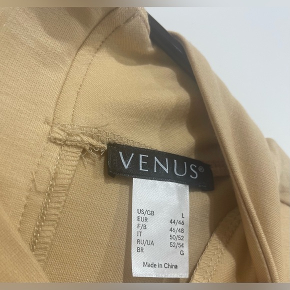 NWOT - VENUS Chic Beige Long Sleeve Mini Dress w/ bell sleeves. Size L - Picture 3 of 5